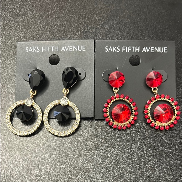 Saks Fifth Avenue Jewelry - Saks Fifth Avenue Black and Red Earrings Collection